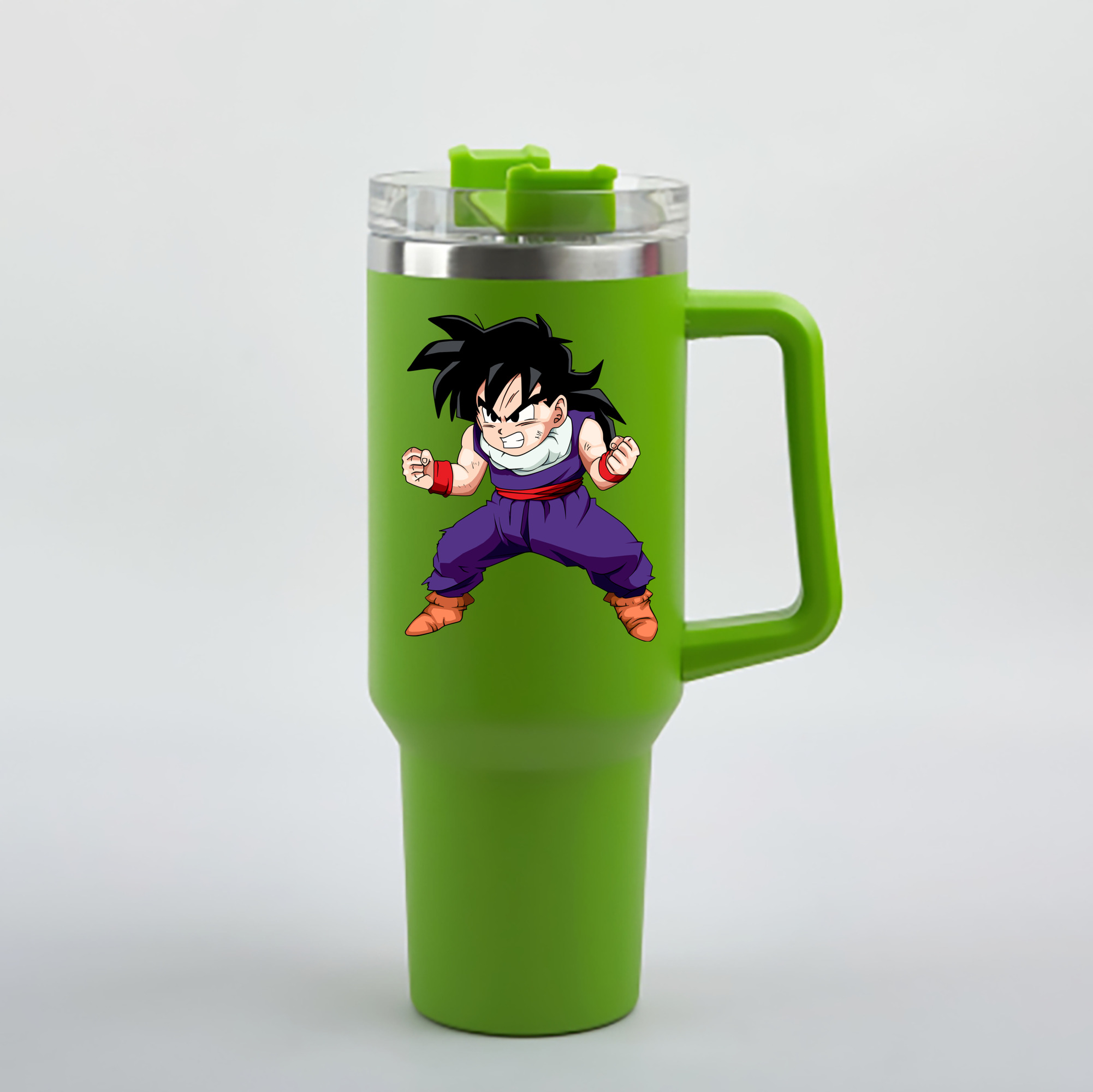（画像用） ドラゴンボール 孫 悟飯（そんごはん）DRAGON BALL Son Gohan 1200mL車用タンブラー - クリスタルステッカー（プラスチックストロー付き）